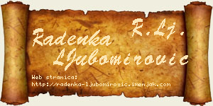Radenka LJubomirović vizit kartica
